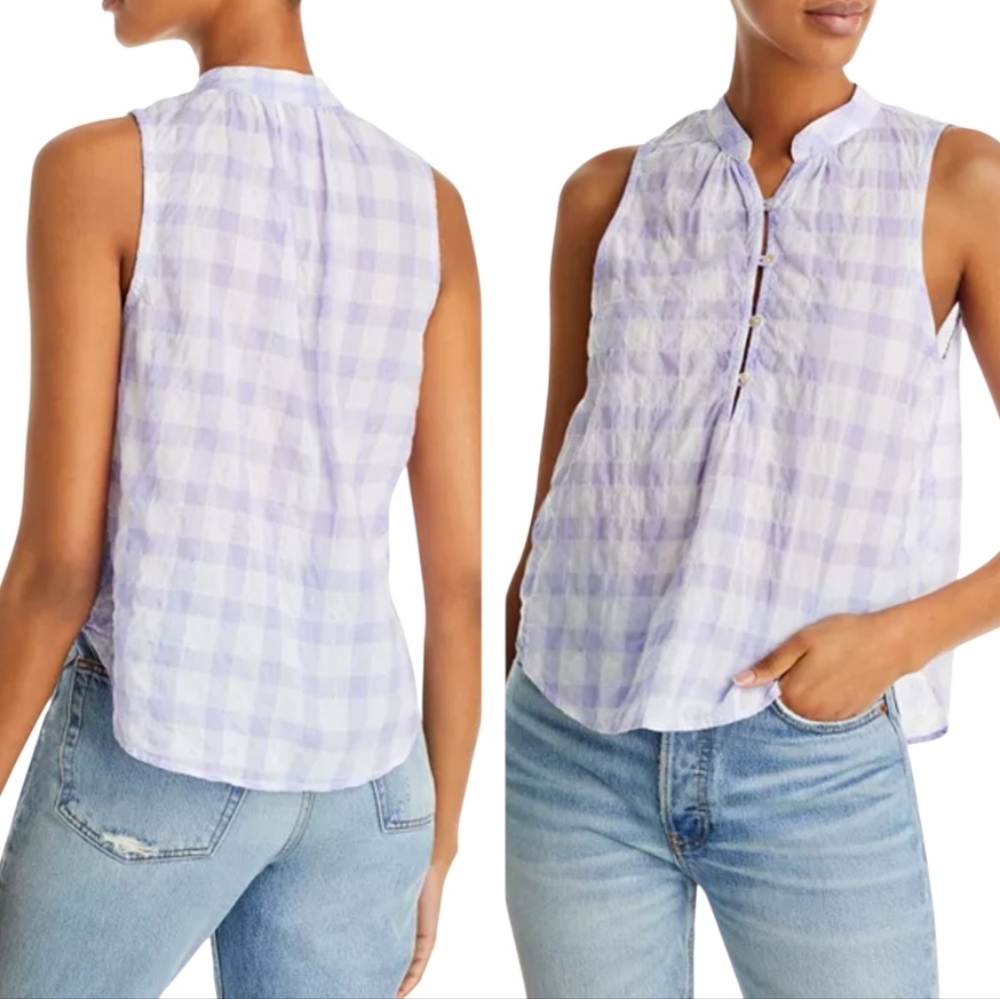 Bella Dahl Plaid Print Sleeveless Top